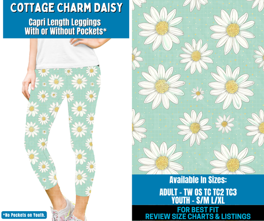 Preorder! Closes 2/2. ETA May. Cottage Charm Daisy Capri Length Leggings w/wo Pockets