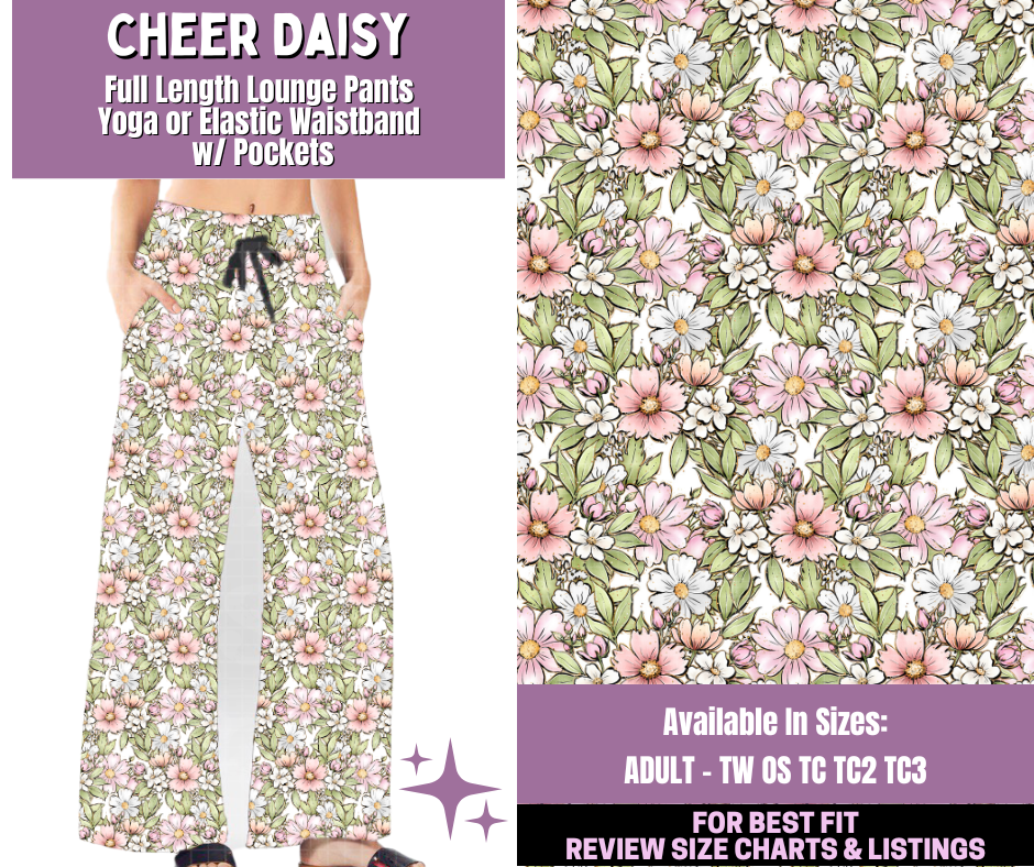 Preorder! Closes 1/14. ETA April. Cheer Daisy Full Length Lounge Pants