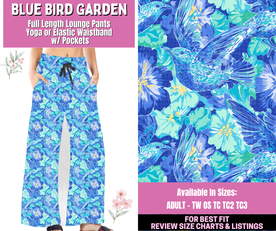 Preorder! Closes 1/12. ETA March. Blue Bird Garden Full Length Lounge Pants