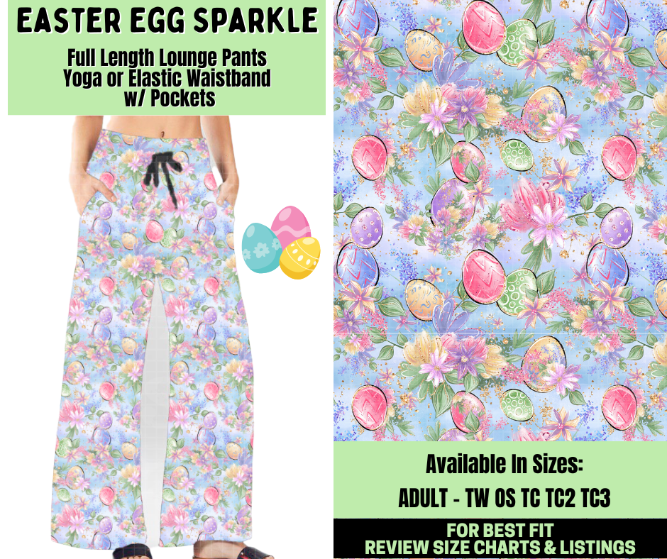 Preorder! Closes 1/19. ETA April. Easter Egg Sparkle Full Length Lounge Pants