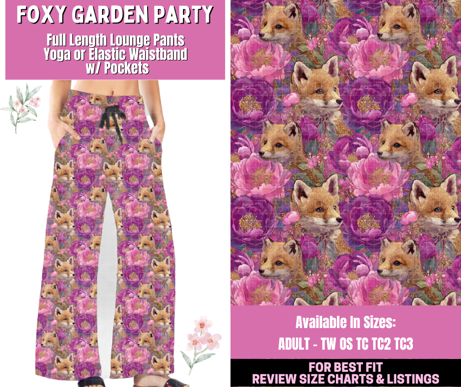 Preorder! Closes 1/12. ETA March. Foxy Garden Party Full Length Lounge Pants