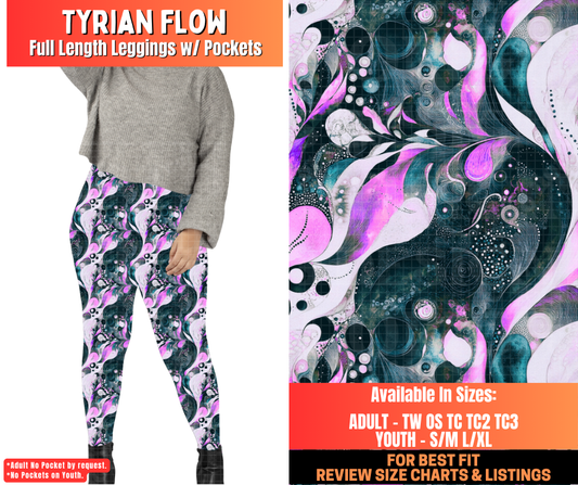 Preorder! Closes 12/29. ETA March. Tyrian Flow Full Length Leggings w/wo Pockets