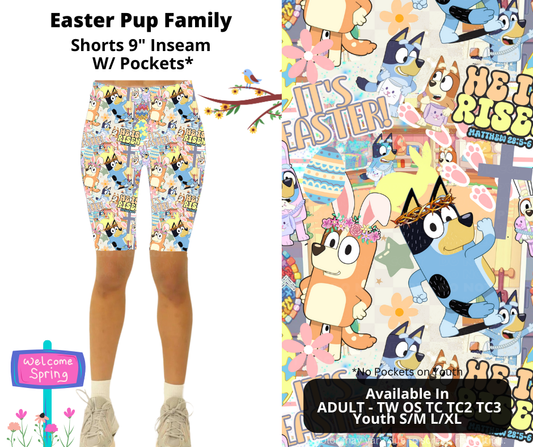 Preorder! Closes 1/22. ETA April. Easter Pup Family Jamaica Shorts w/wo Pockets