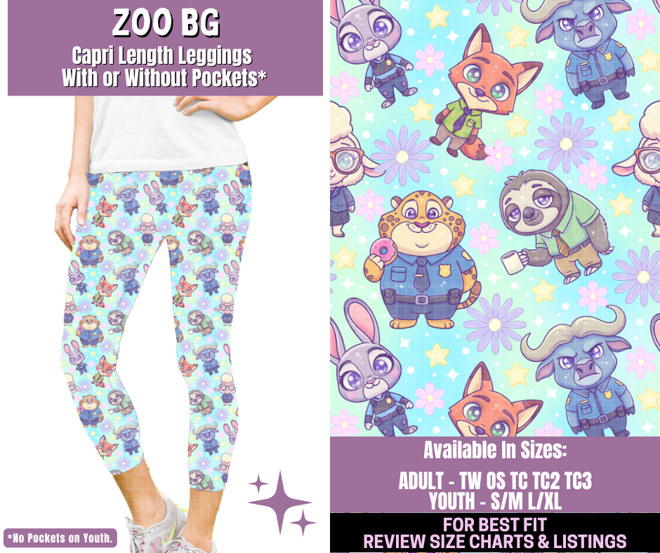 Preorder! Closes 1/14. ETA April. Zoo BG Capri Length Leggings w/wo Pockets