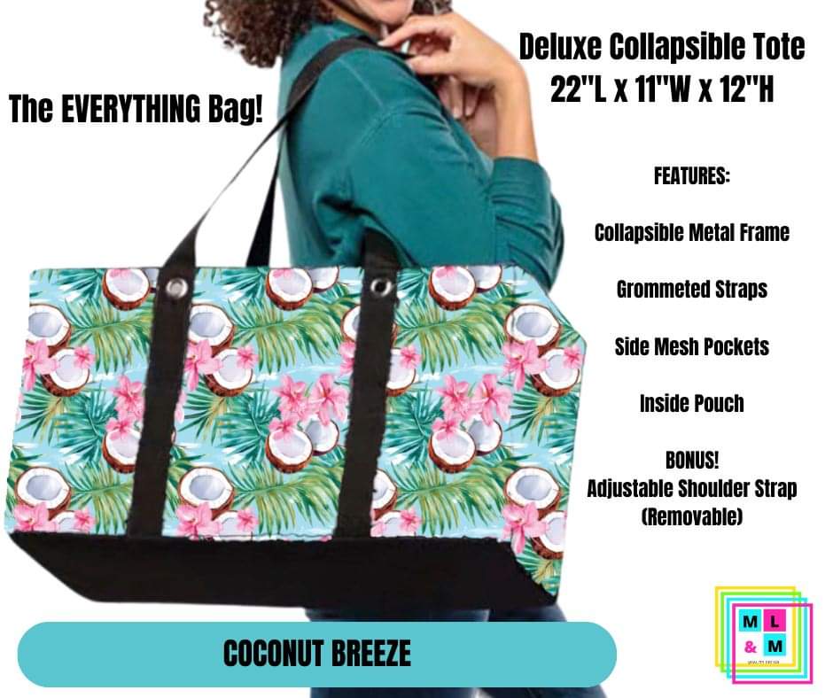 Coconut Breeze Collapsible Tote