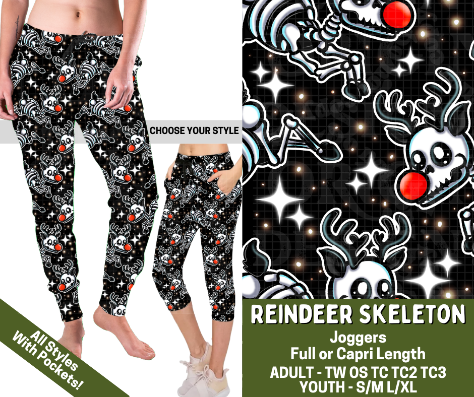 Preorder! Closes 7/15. ETA Nov. Reindeer Skeleton Combo Jogger Lengths