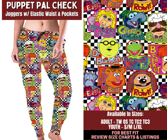 Preorder! Closes 2/4. ETA May. Puppet Pal Check Joggers