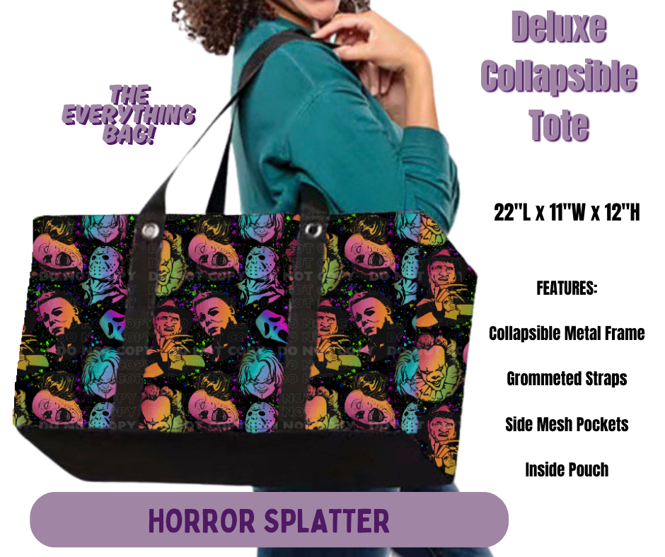 Preorder! Closes 5/14. ETA Aug. Horror Splatter Collapsible Tote