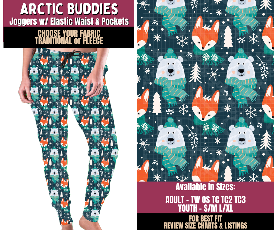 Preorder! Closes 8/27. ETA Nov. Arctic Buddies Joggers Choose Fleece or Traditional