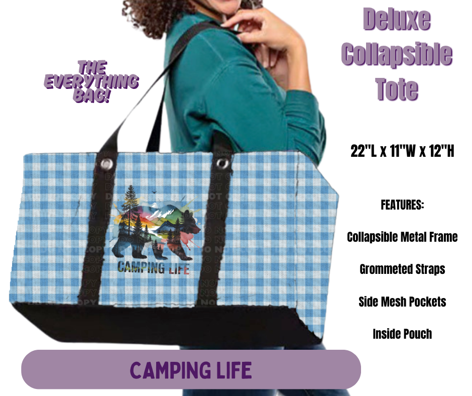 Preorder! Closes 5/14. ETA Aug. Camping Life Collapsible Tote