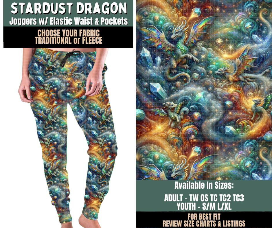Preorder! Closes 9/17. ETA Dec. Stardust Dragon Joggers Choose Fleece or Traditional