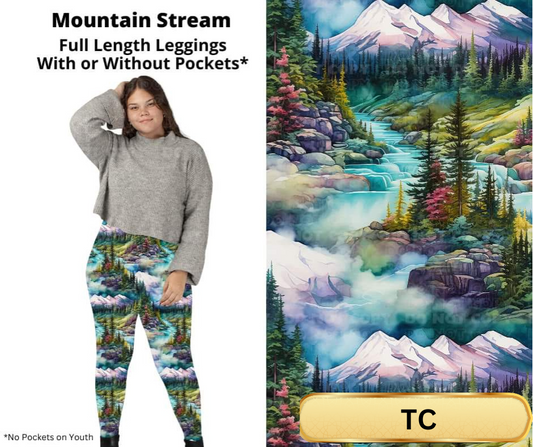 Mountain Stream Full Length Leggings w/ Pockets