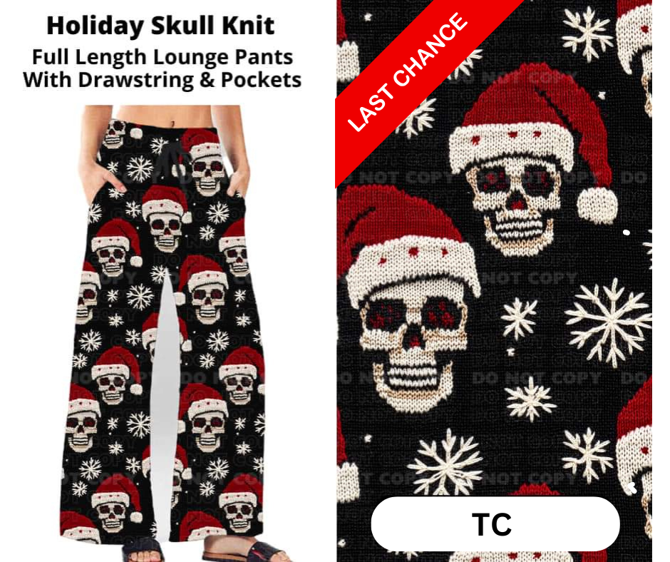 Holiday Skull Knit Full Length Lounge Pants