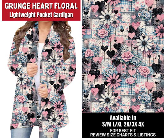 Preorder! Closes 10/26. ETA Jan. Grunge Heart Floral Pocket Cardigan