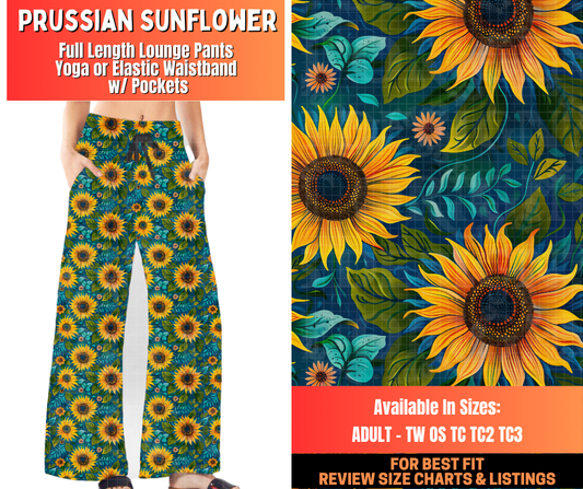 Preorder! Closes 12/29. ETA March. Prussian Sunflower Full Length Lounge Pants