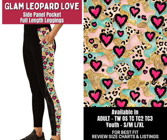 Preorder! Closes 10/14. ETA Jan. Glam Leopard Love Side Panel Pocket Full Length Leggings