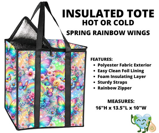 Spring Rainbow Wings Insulated Tote