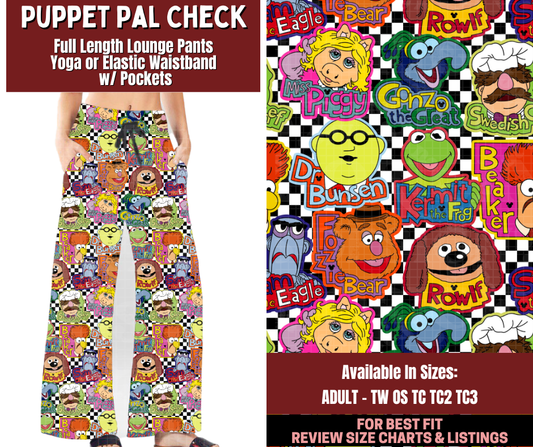 Preorder! Closes 2/4. ETA May. Puppet Pal Check Full Length Lounge Pants
