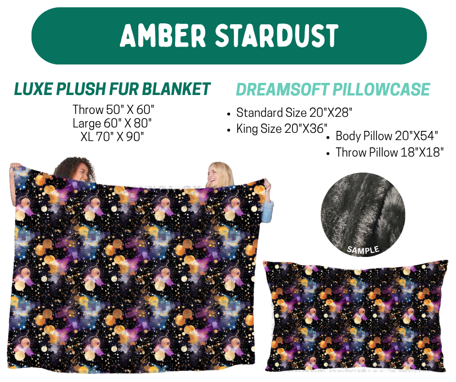 Preorder! Closes 10/12. ETA Jan. Amber Stardust Luxe Plush Fur Blanket and/or DreamSoft Pillowcase