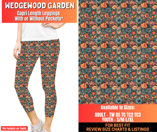 Preorder! Closes 12/29. ETA March. Wedgewood Garden Capri Length Leggings w/wo Pockets