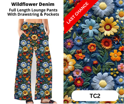 Wildflower Denim Full Length Lounge Pants