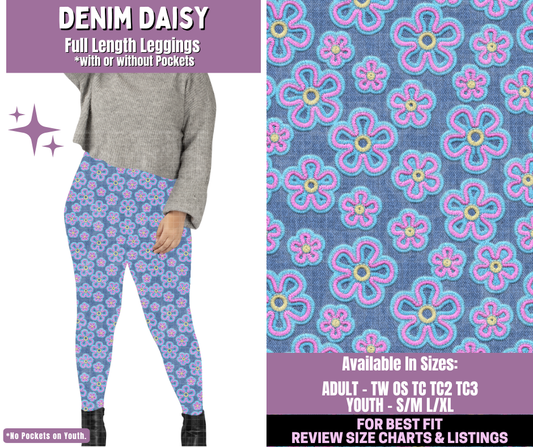Preorder! Closes 1/14. ETA April. Denim Daisy Full Length Leggings w/wo Pockets