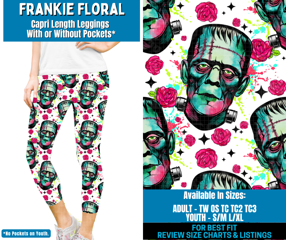 Preorder! Closes 2/2. ETA May. Frankie Floral Capri Length Leggings w/wo Pockets