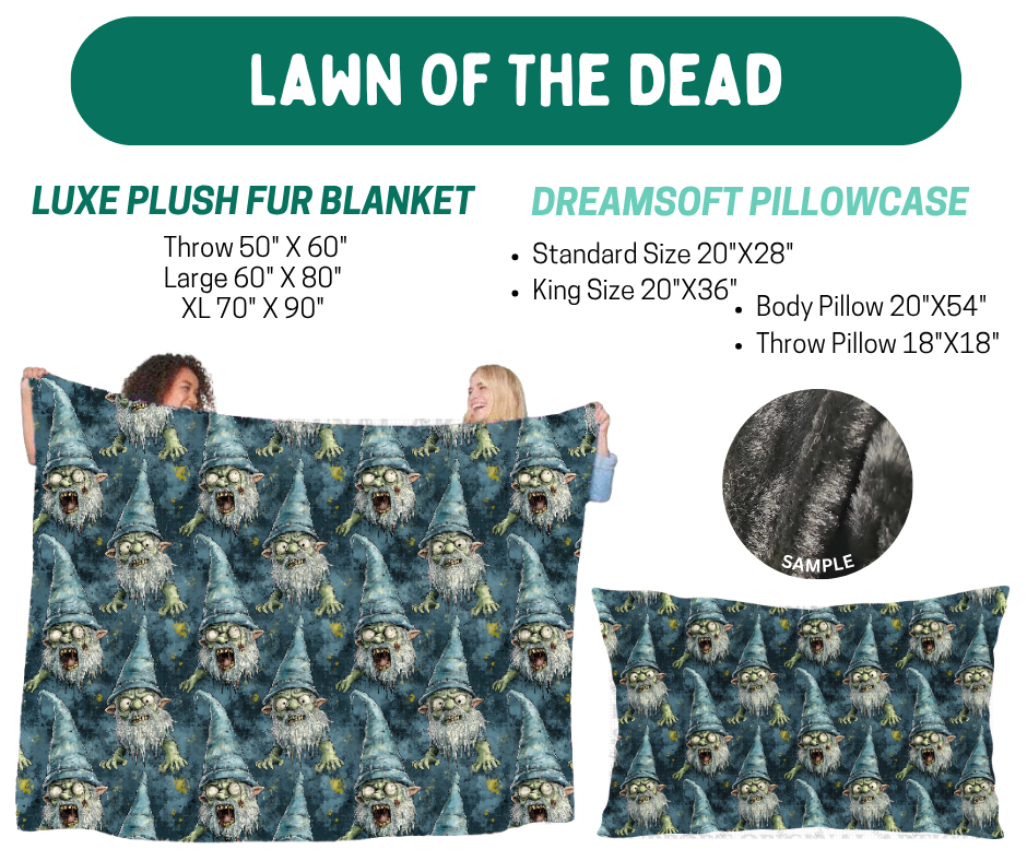 Preorder! Closes 10/12. ETA Jan. Lawn Of The Dead Luxe Plush Fur Blanket and/or DreamSoft Pillowcase