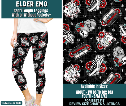 Preorder! Closes 2/5. ETA May. Elder Emo Capri Length Leggings w/wo Pockets