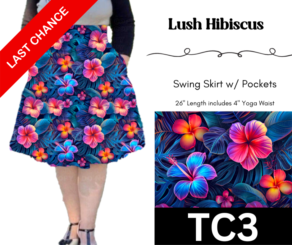 Lush Hibiscus Swing Skirt