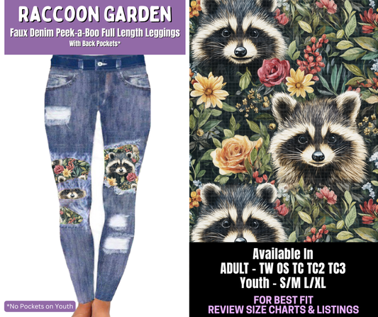 Preorder! Closes 12/18. ETA March. Raccoon Garden Full Length Faux Denim Peekaboo
