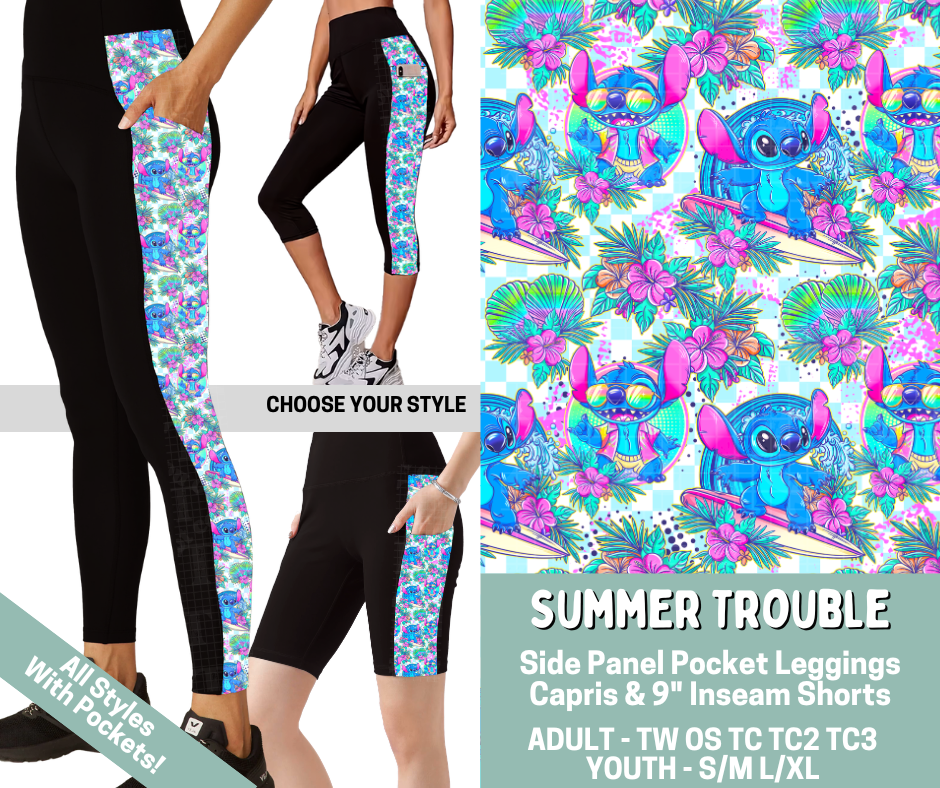 Preorder! Closes 5/20. ETA Aug. Summer Trouble Combo Side Panel Legging Lengths