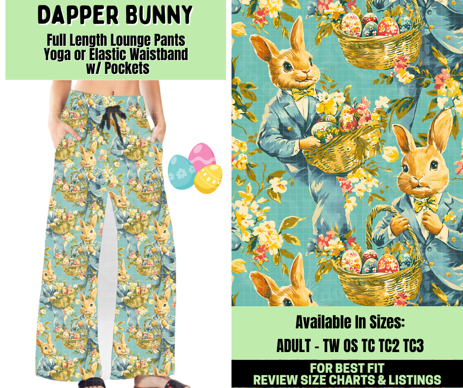 Preorder! Closes 1/19. ETA April. Dapper Bunny Full Length Lounge Pants