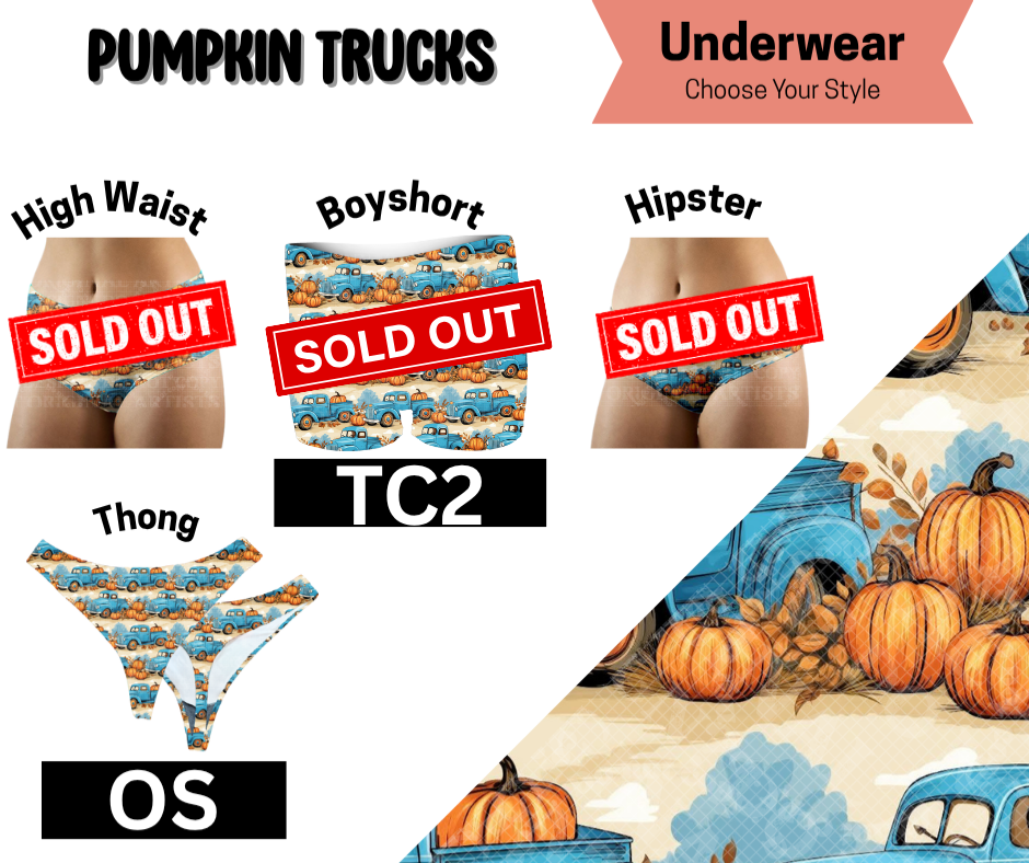 Pumpkin Trucks Thong Underwear