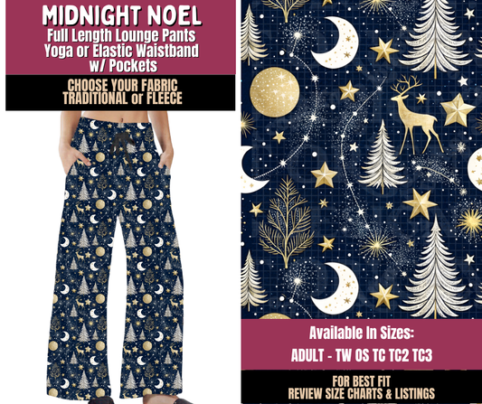 Preorder! Closes 8/27. ETA Nov. Midnight Noel Lounge Pants Choose Fleece or Traditional