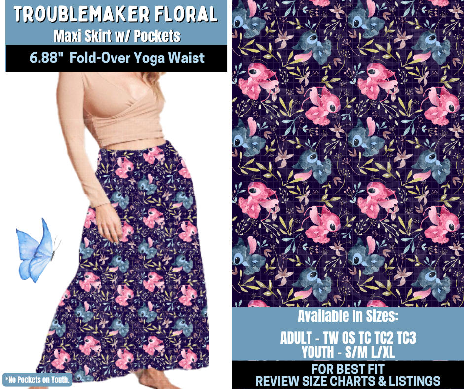 Preorder! Closes 1/15. ETA April. Troublemaker Floral Maxi Skirt