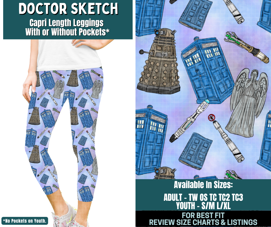 Preorder! Closes 2/5. ETA May. Doctor Sketch Capri Length Leggings w/wo Pockets