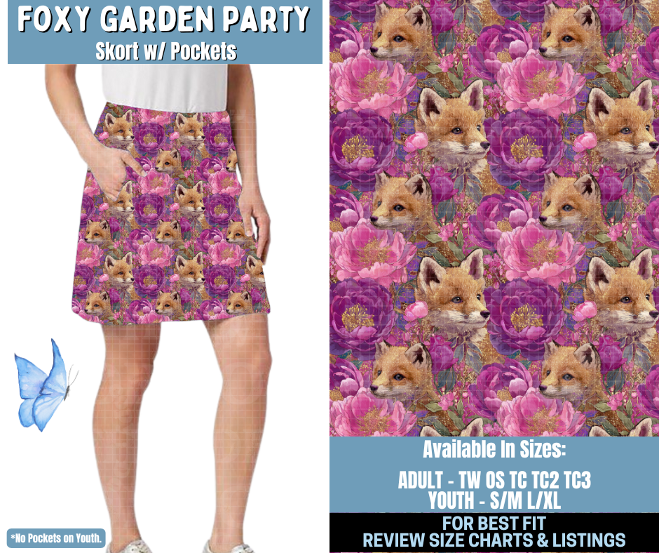 Preorder! Closes 1/15. ETA April. Foxy Garden Party Skort