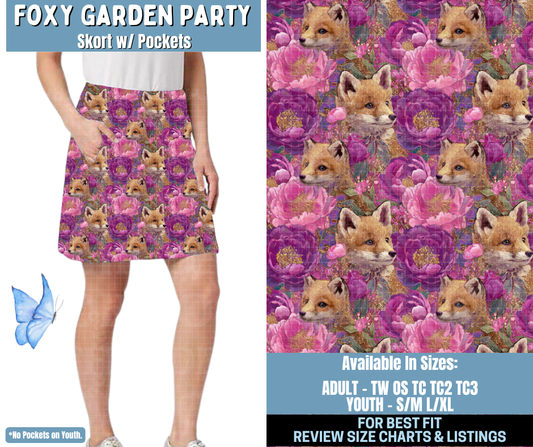 Preorder! Closes 1/15. ETA April. Foxy Garden Party Skort