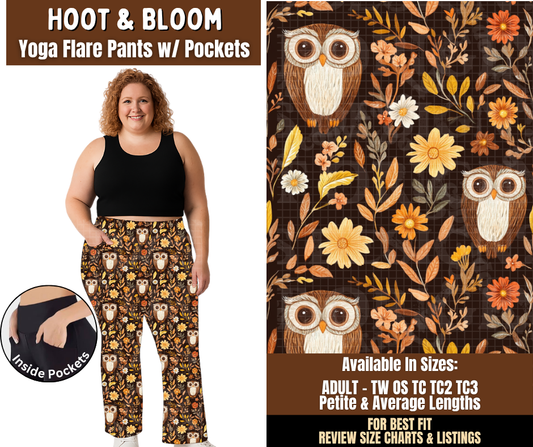 Preorder! Closes 7/29. ETA Oct. Hoot & Bloom Yoga Flare Pants