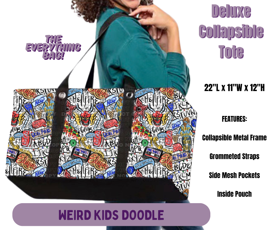 Preorder! Closes 5/14. ETA Aug. Weird Kids Doodle Collapsible Tote