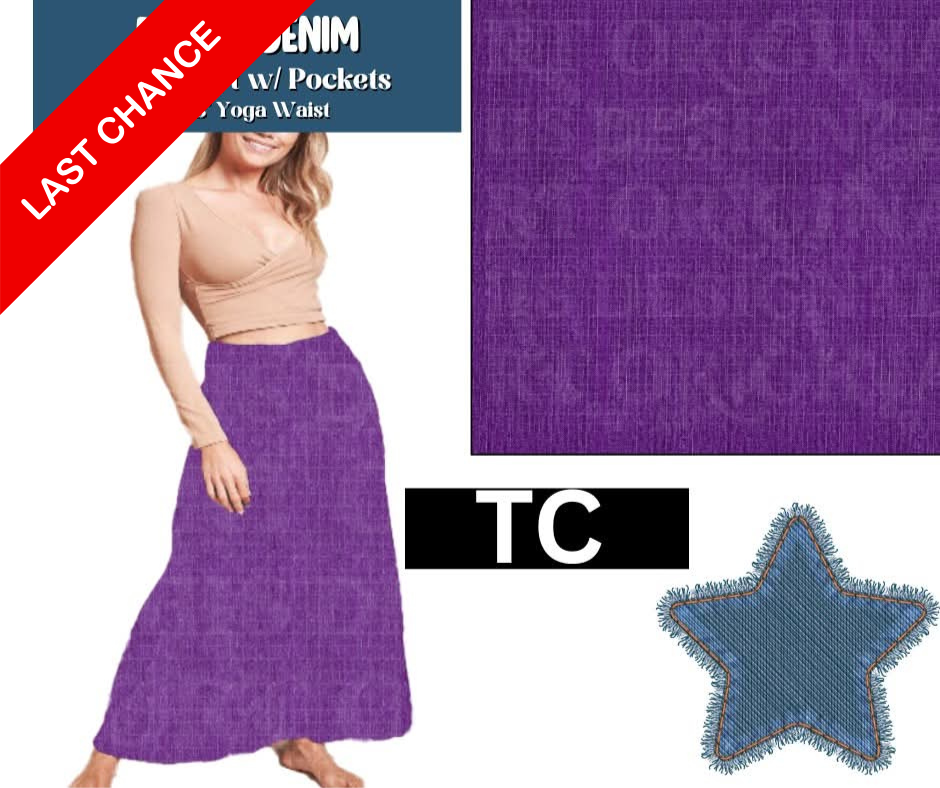 Purple Denim Maxi Skirt