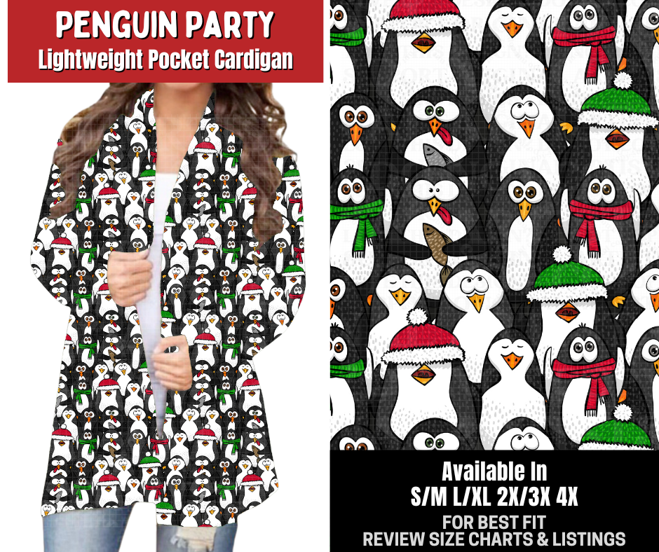 Preorder! Closes 8/31. ETA Dec. Penguin Party Cardigan