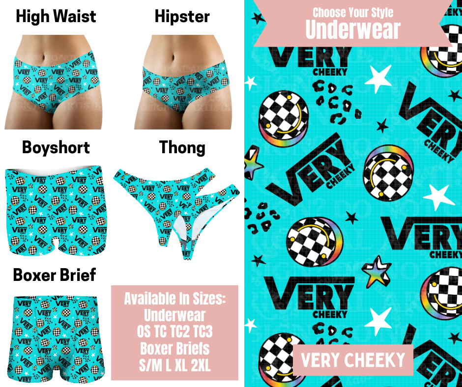 Preorder! Closes 5/6. ETA Aug. Very Cheeky Hipster, High Waist, Boyshort, & Thong Underwear & Boxer Briefs