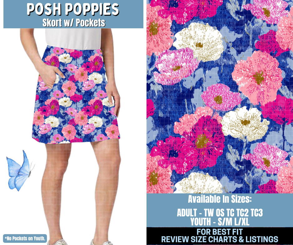 Preorder! Closes 1/15. ETA April. Posh Poppies Skort