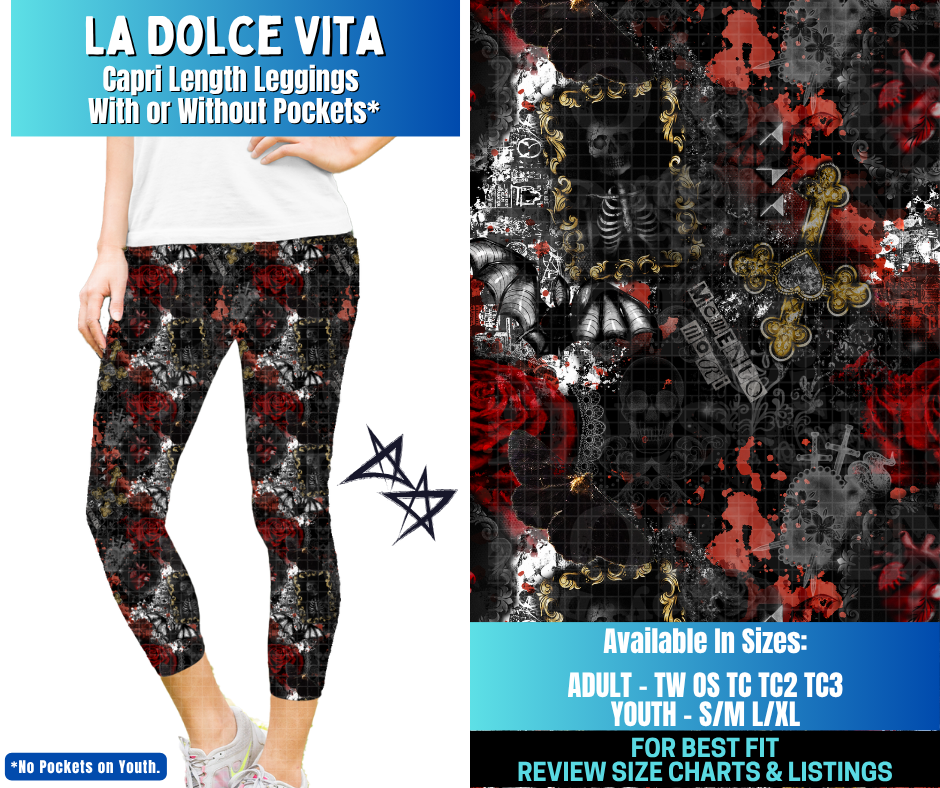Preorder! Closes 12/17. ETA March. La Dolce Vita Capri Length Leggings w/wo Pockets