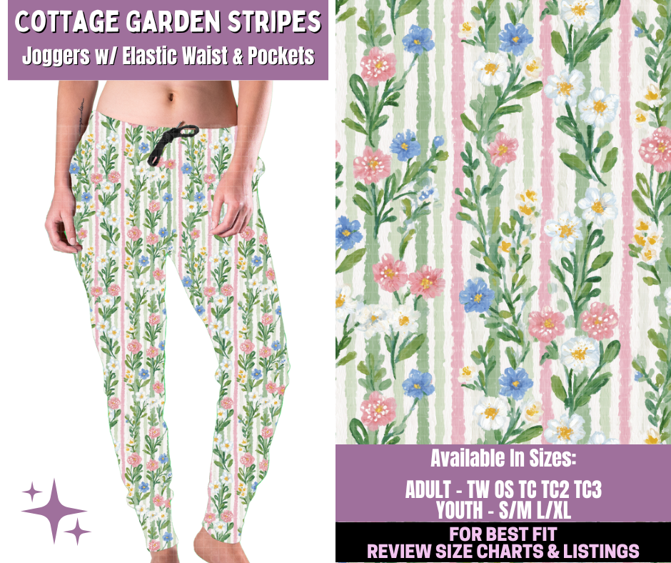 Preorder! Closes 1/14. ETA April. Cottage Garden Stripes Joggers