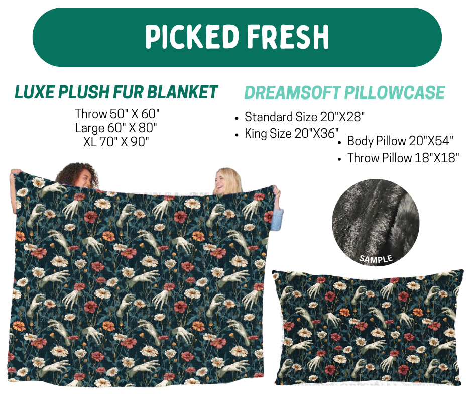 Preorder! Closes 10/12. ETA Jan. Picked Fresh Luxe Plush Fur Blanket and/or DreamSoft Pillowcase