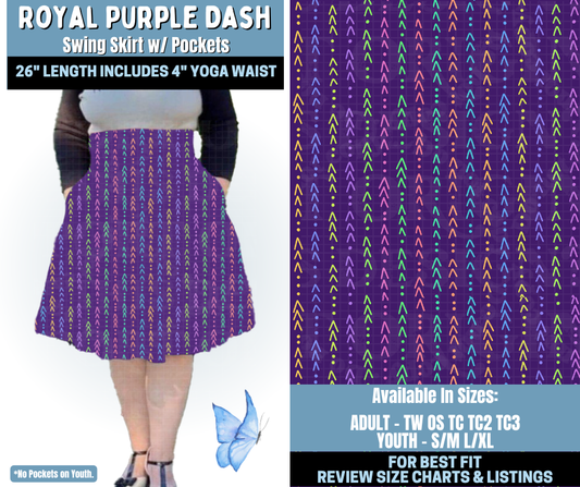 Preorder! Closes 1/15. ETA April. Royal Purple Dash Swing Skirt