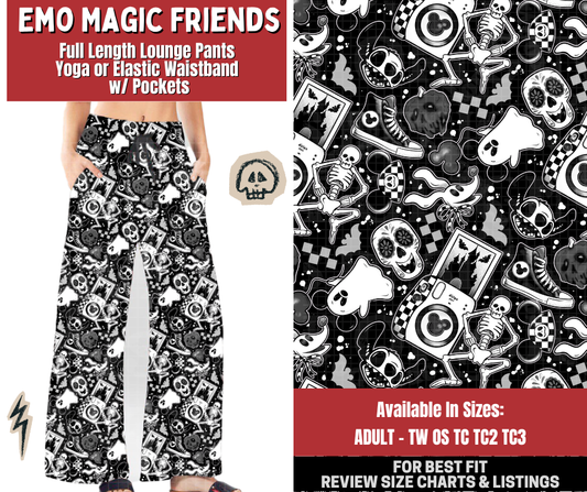 Preorder! Closes 12/22. ETA March. Emo Magic Friends Full Length Lounge Pants